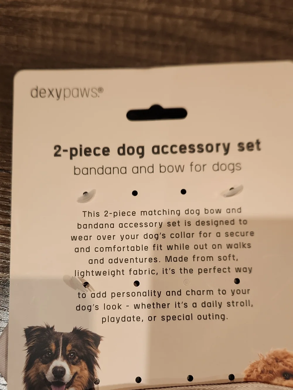 NWT Dexypaws 2pc Dog Accesory Set Bandana & Bow 3 Adjustable Sizes